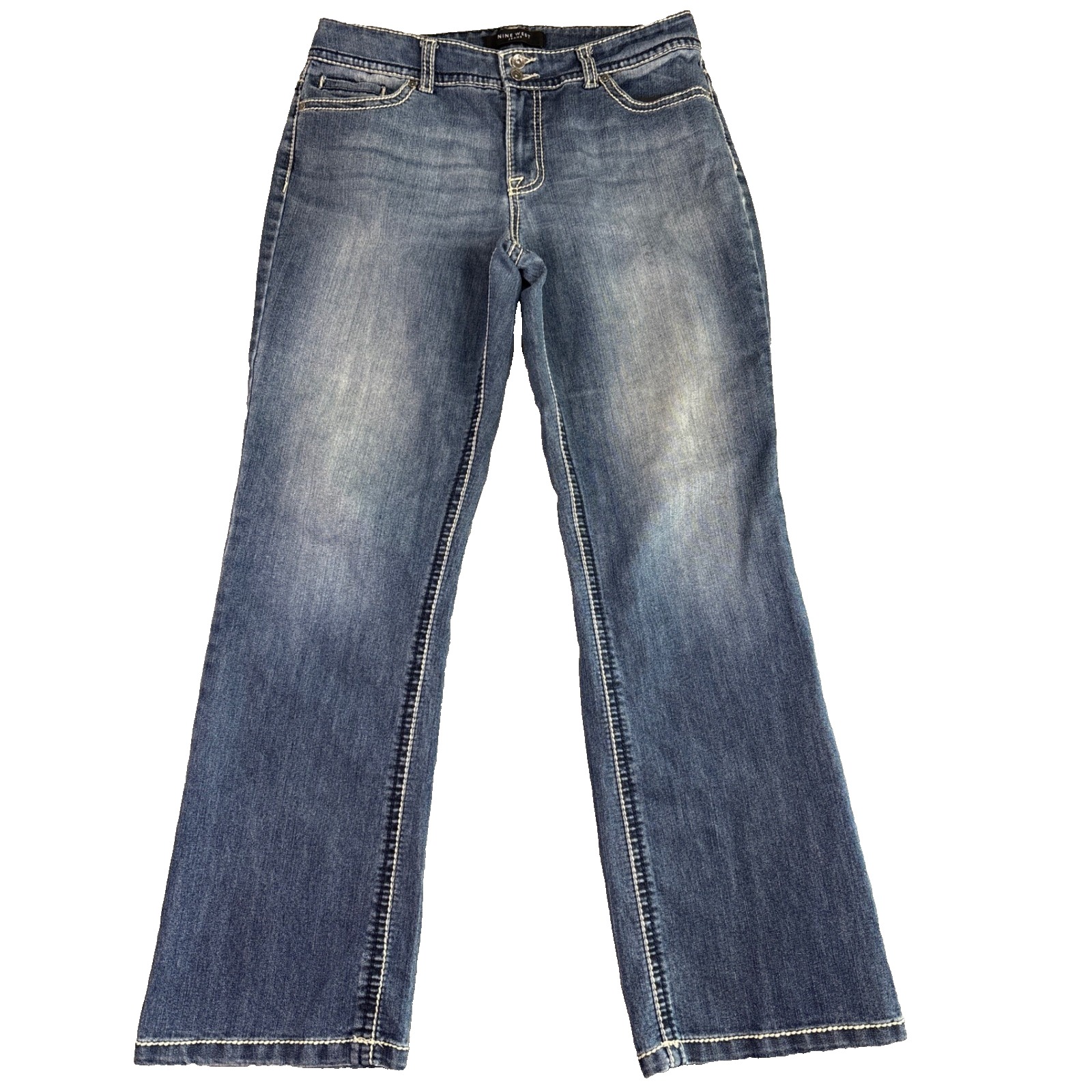 Nine West Jeans Women's 12 Bootcut Embellished Flap Pockets Bling Denim Western